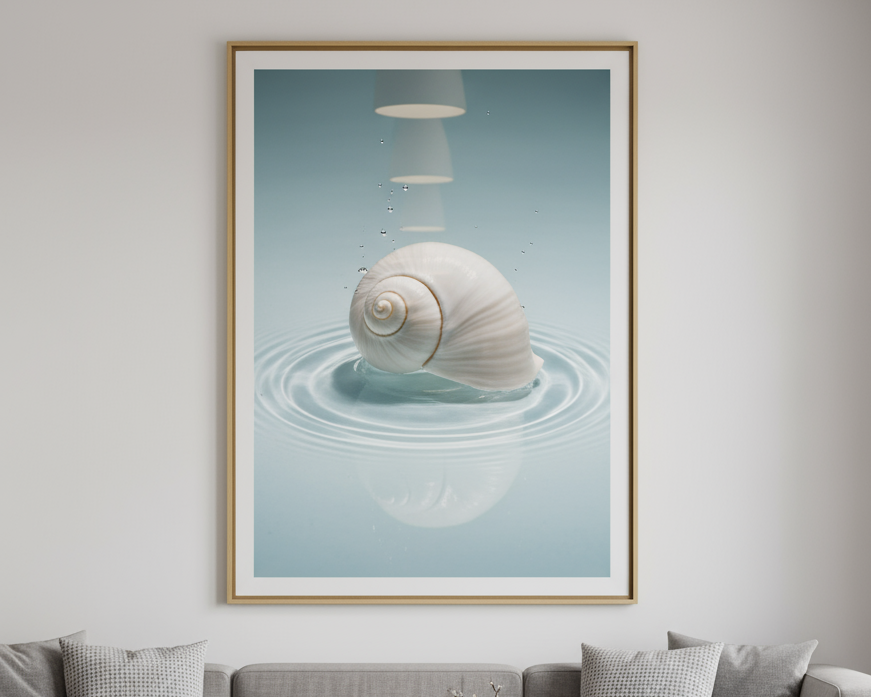 garde cette même image juste mets le coquillage de porcelaine, pas de la vaisselle